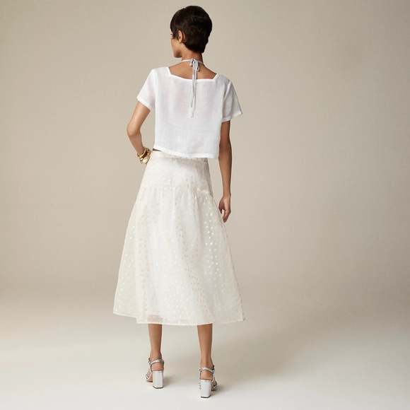 New Maryam Nassir Zadeh X J.Crew Sz 10 Drop-Waist Skirt Embroidered Silk Organza - Picture 3 of 5